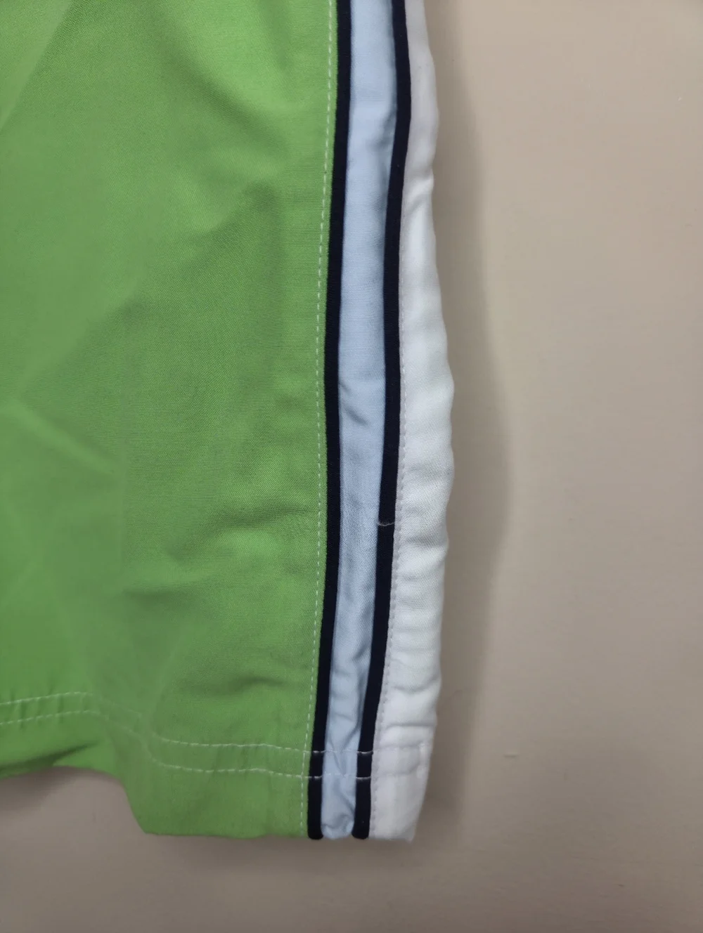 Ing Green and White Panel Swim Shorts with Lace Waist 13. Unisex